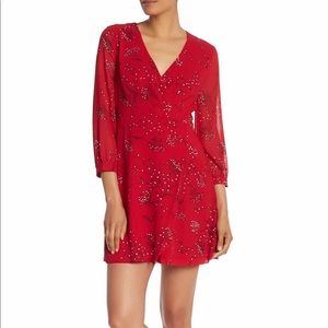 Madewell Hazelwood Faux Mini Wrap Dress Red NWT 8